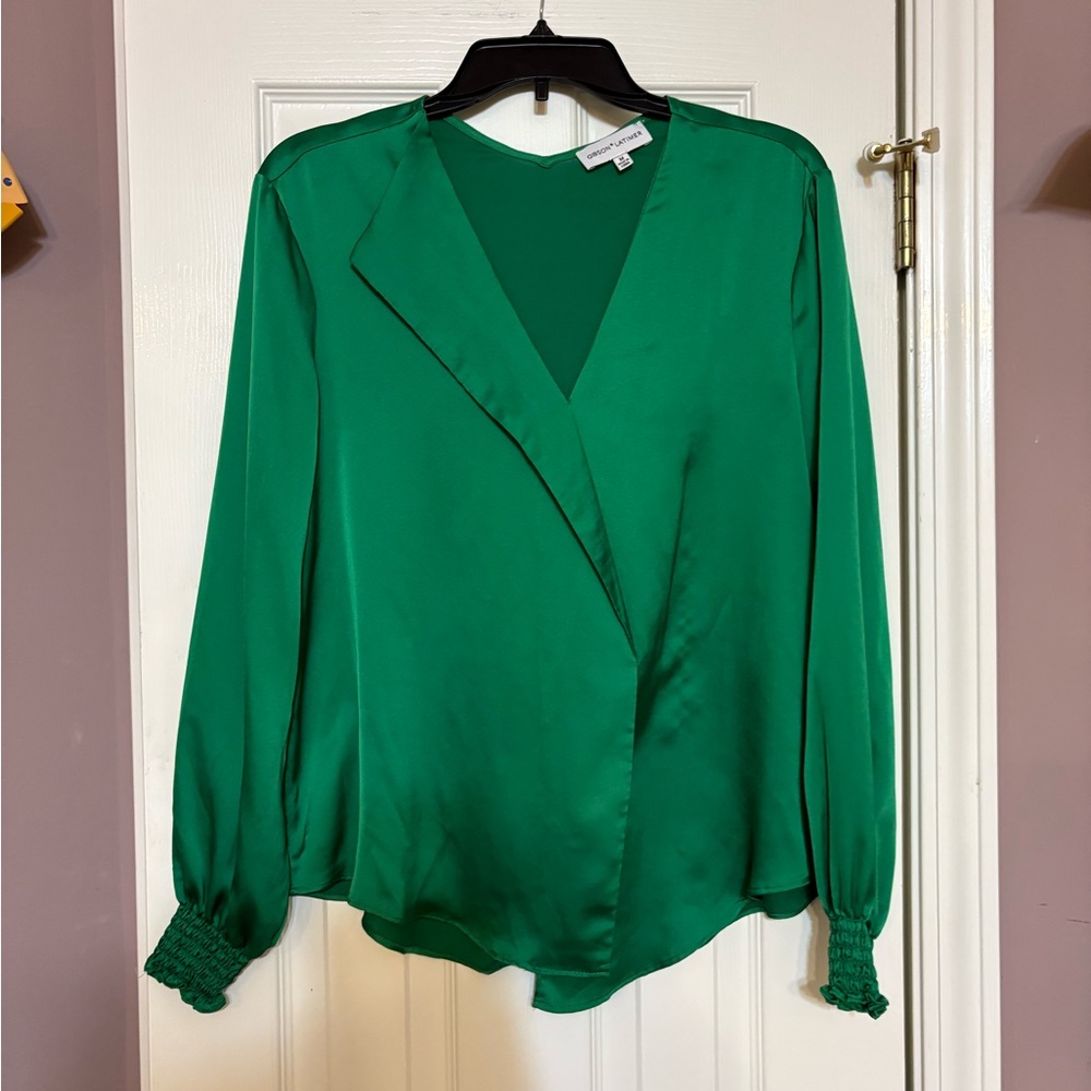 Gibson Latimer Vibrant Green Blouse M